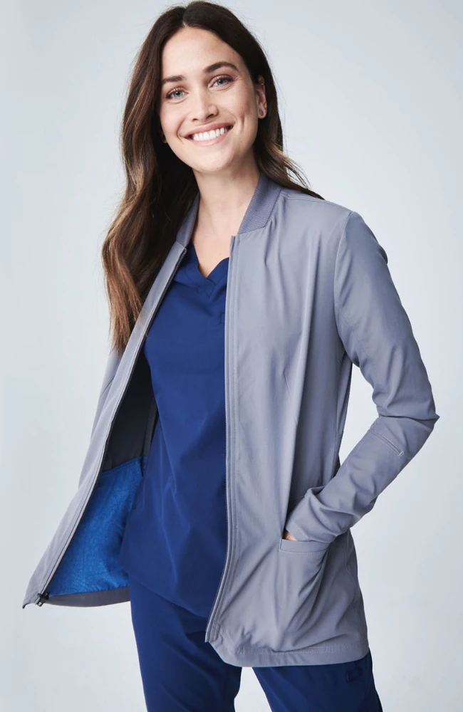 Women's Kinetic Bomber Solid Scrub Jacket Women's Kinetic Bomber Solid Scrub Jacket -Medical Clothing Store 4 md sj11831 650
