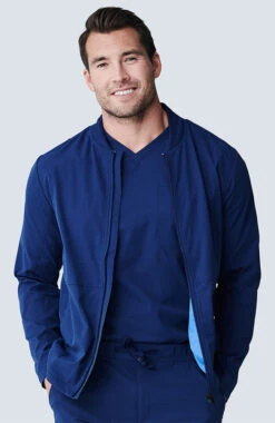 Men's Kinetic Bomber Solid Scrub Jacket -Medical Clothing Store 4 md sj21832 650