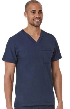 Clearance Men's Contrast Piping V-Neck Solid Scrub Top -Medical Clothing Store 4 mv 5901 clearance 650