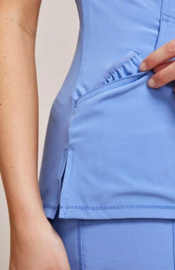 Cherokee Women's Mock Wrap Scrub Top & Straight Leg Scrub Pant Set -Medical Clothing Store 5 ck 15seta 650