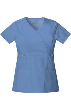 Cherokee Clearance Women's Mock Wrap With Self Belt At Empire Waist Solid Scrub Top -Medical Clothing Store 5 ck 21701 clearance 650