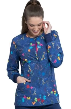 Cherokee Clearance Women's Piece Of My Heart Print Scrub Jacket -Medical Clothing Store 5 ck ck301 printclearance 650