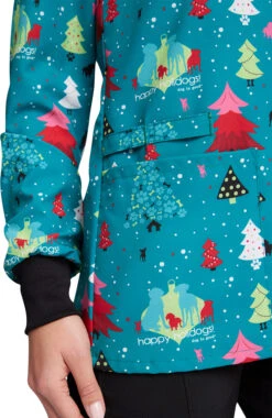 Cherokee Clearance Women's Happy Holidogs Print Jacket -Medical Clothing Store 5 ck ck321 printclearance 650