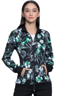 Cherokee Clearance Women's Botanical Gestures Print Scrub Jacket -Medical Clothing Store 5 ck ck372 printclearance 650