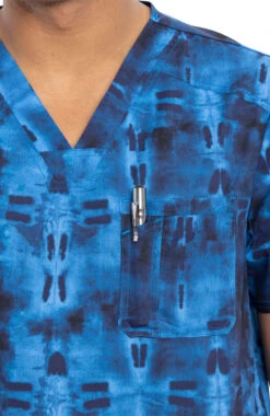 Cherokee Clearance Men's Geo Tie Dye Print Scrub Top -Medical Clothing Store 5 ck ck692 printclearance 650