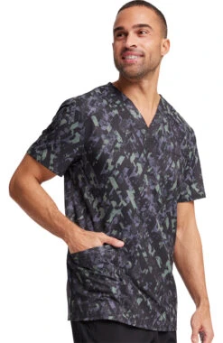 Cherokee Clearance Men's Crosstown Texture Print Scrub Top -Medical Clothing Store 5 ck ck920 printclearance 650