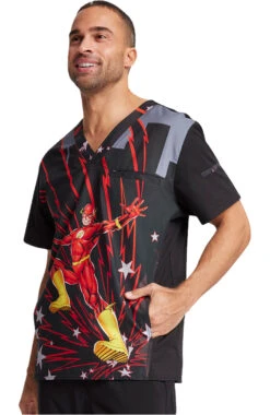Cherokee Clearance Men's Fast As Lightning Print Scrub Top -Medical Clothing Store 5 ck tf700 printclearance 650