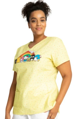 Cherokee Clearance Women's Under The Rainbow Print Scrub Top 4 Cherokee Clearance Women's Under The Rainbow Print Scrub Top -Medical Clothing Store 5 ck tf772 printclearance 650