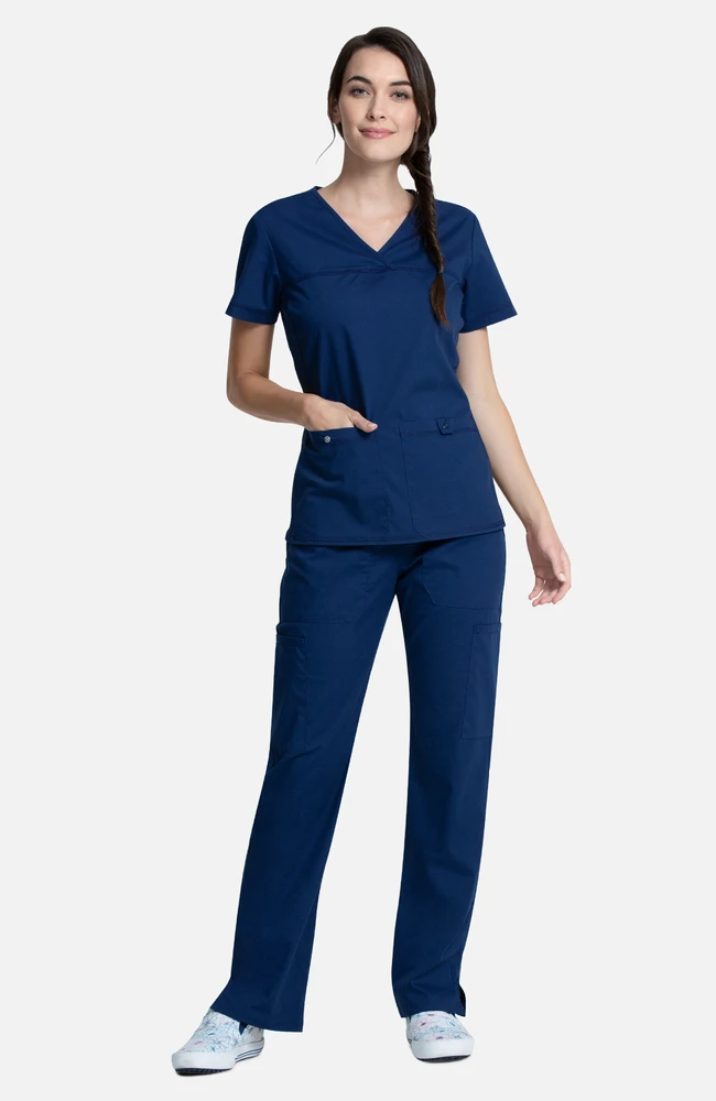 Women's Knit Panel Solid Scrub Top Women's Knit Panel Solid Scrub Top -Medical Clothing Store 5 ck ww2968 650