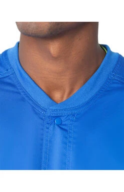 Men's Knit Collar Snap Front Solid Scrub Jacket -Medical Clothing Store 5 ln 3170 650