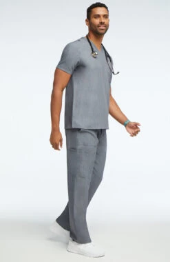Clearance Men's Solid Scrub Top & Cargo Scrub Pant Set -Medical Clothing Store 6 ah lsset1 clearance 650