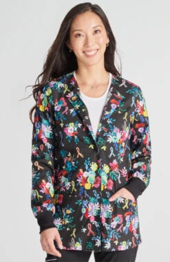 Cherokee Women's Warm Up Hopeful Bouquets Print Jacket -Medical Clothing Store 6 ck ck301 print 650