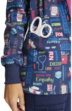 Cherokee Clearance Women's Snap Front Scrub Life Print Jacket -Medical Clothing Store 6 ck ck321 printclearance 650 1