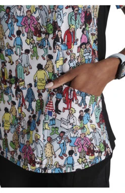 Cherokee Women's Where's Waldo? Print Scrub Top -Medical Clothing Store 6 ck tf764 print 650