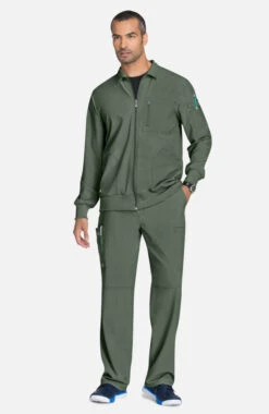 Cherokee Men's Zip Front Warm-Up Solid Scrub Jacket -Medical Clothing Store 7 ck ck305a 650